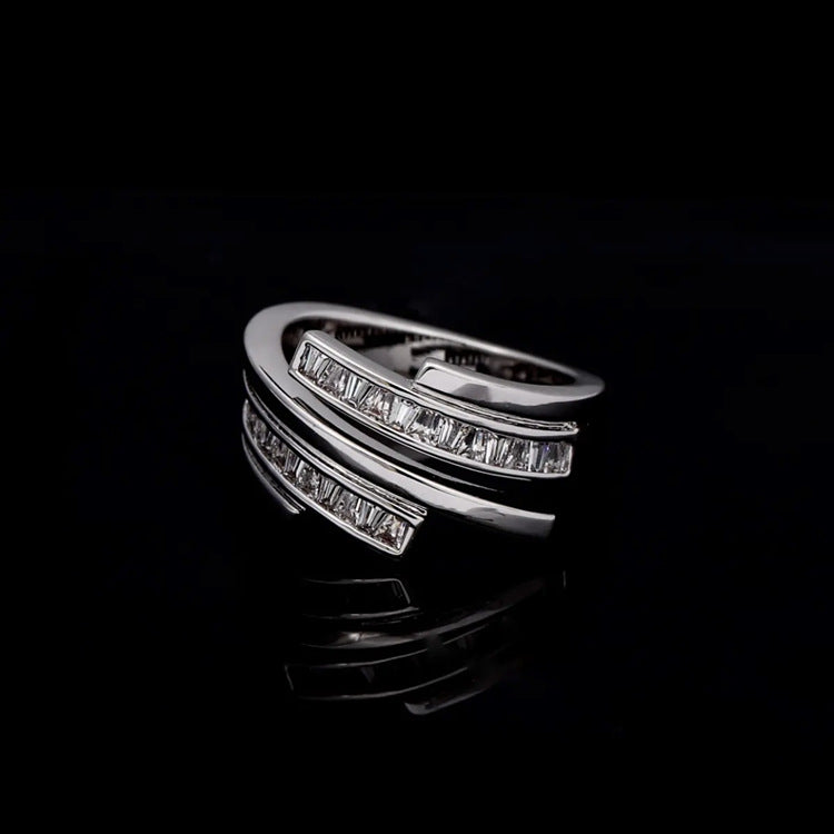 Sequined Zirconia Adjustable Ring
