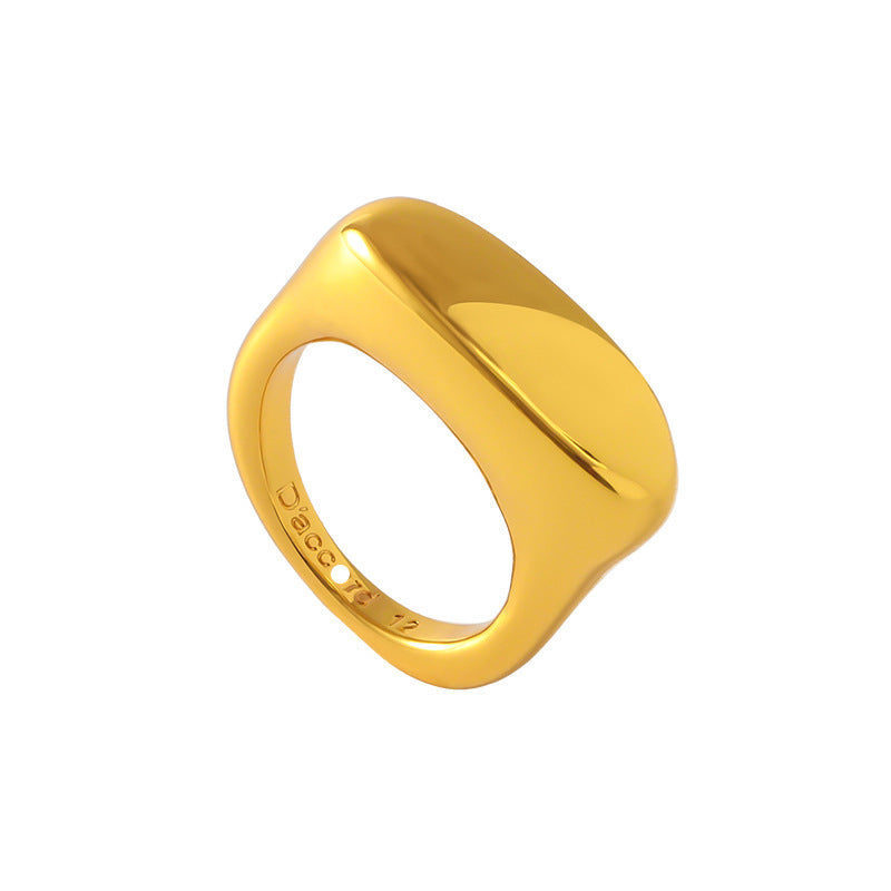 Vintage Mirad Copper Plated 18k Gold Enamel Ring