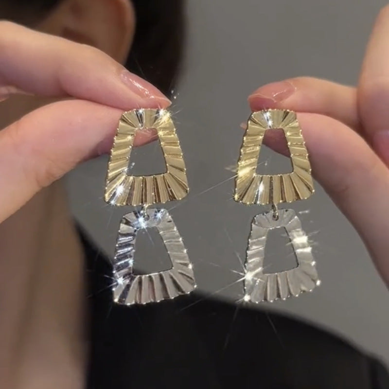 Large Trapezoidal Two Color Earrings