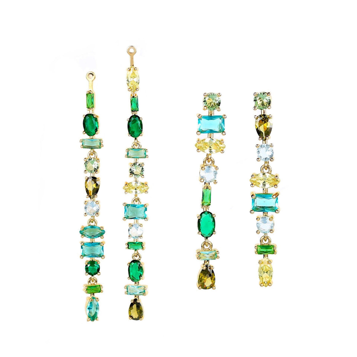 Green Forest Tassel Earrings