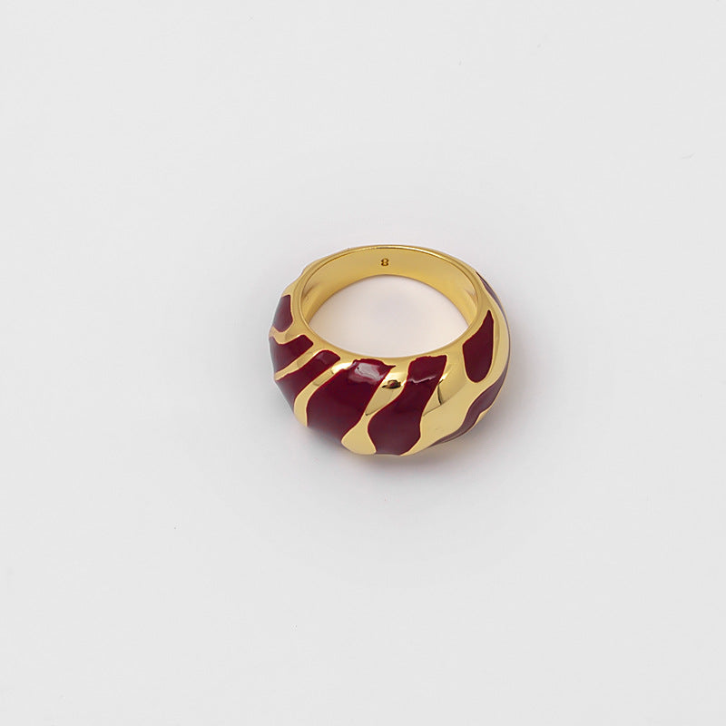 Enamel Irregular Floral Vintage Ring