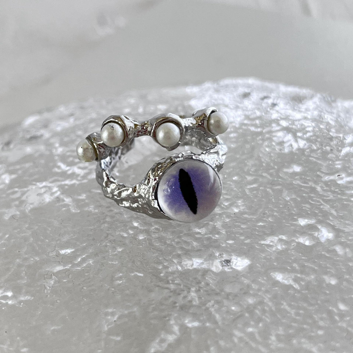 Cat's Eye Pearl Adjustable Ring