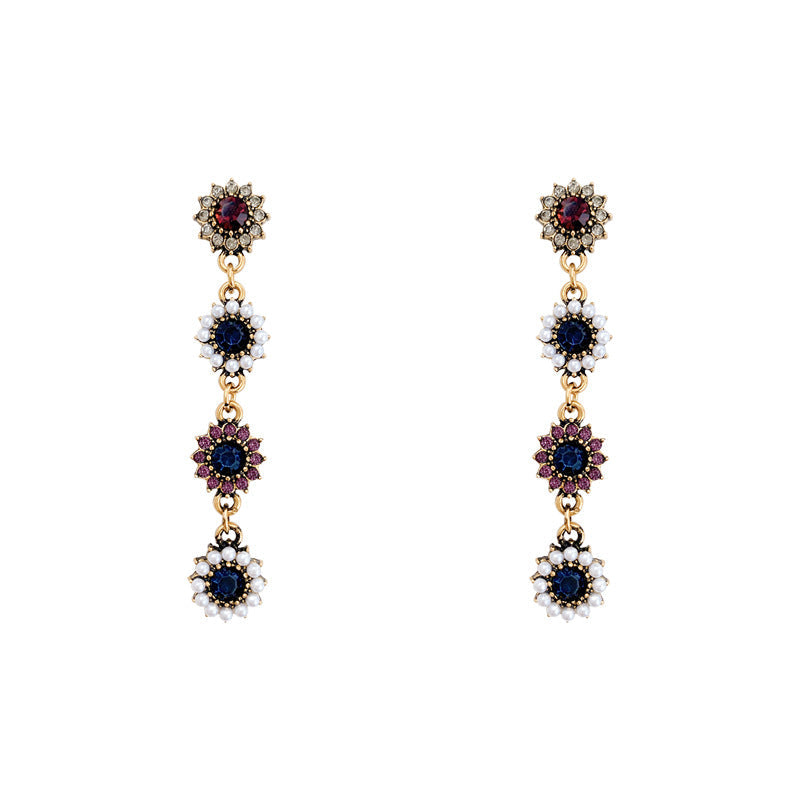 Vintage Flower Drop Earrings