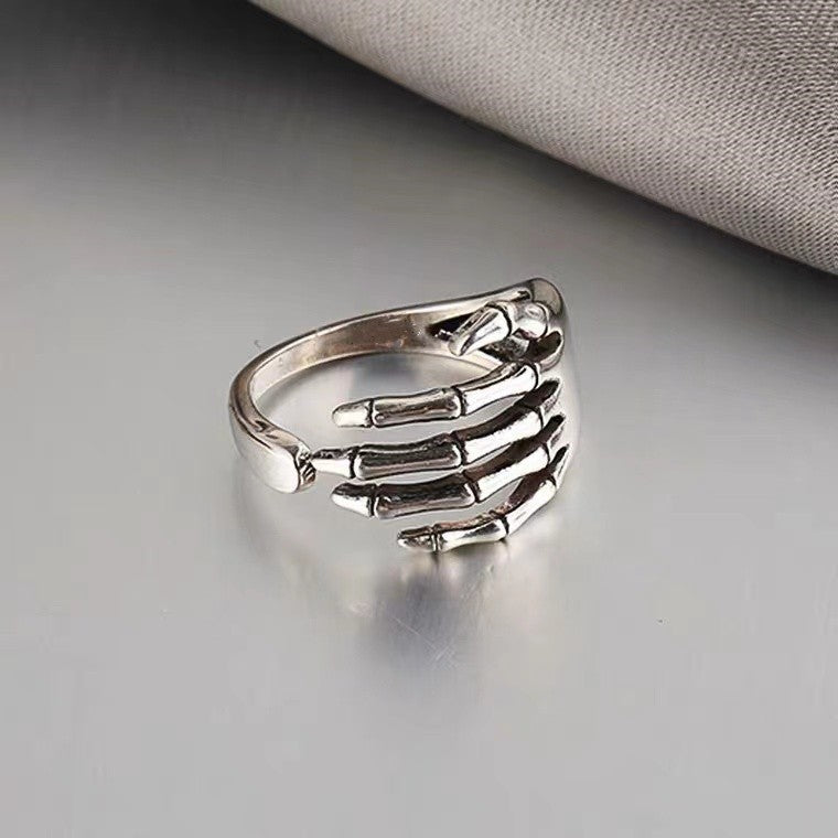 Sterling Silver Dark Bone Claw Ring
