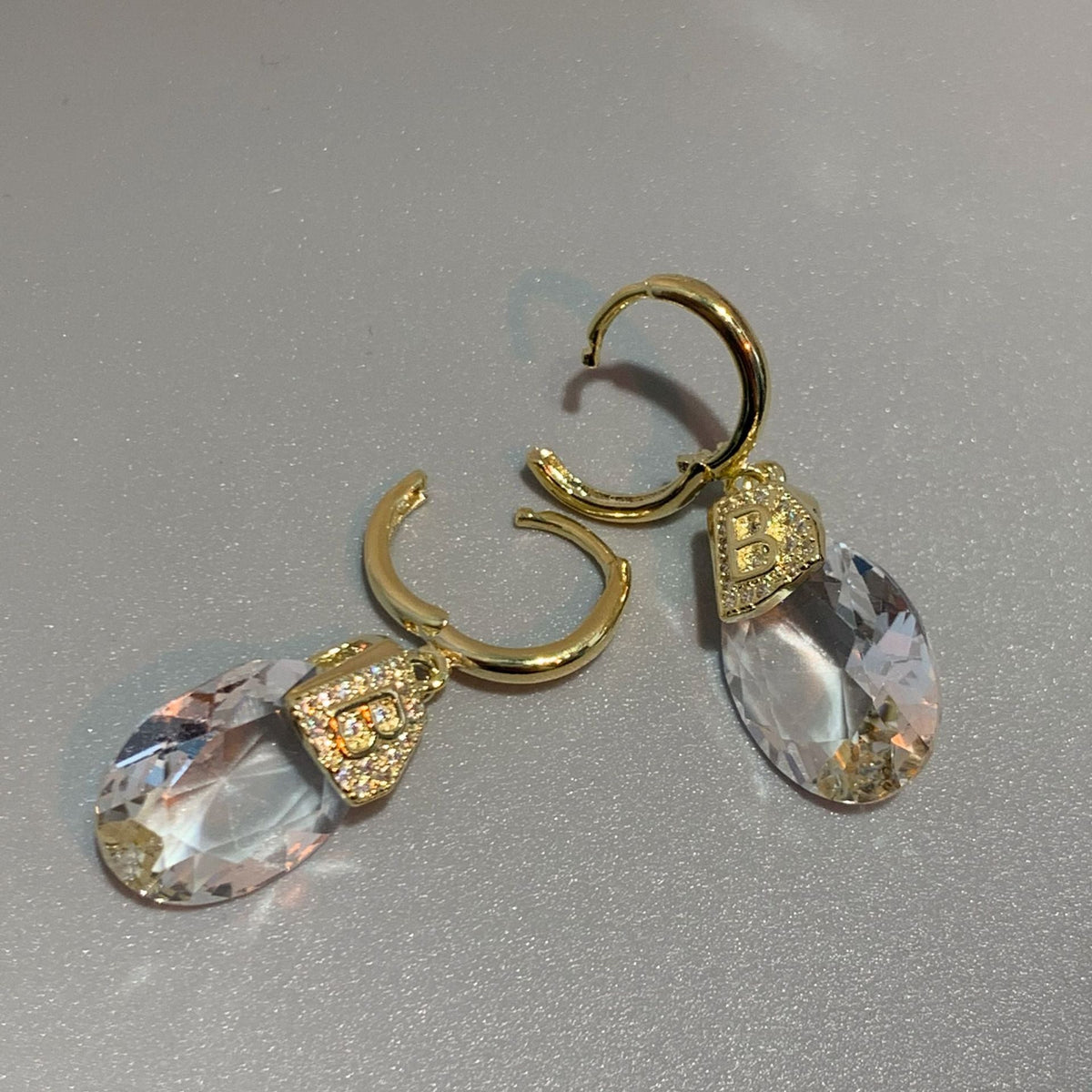 Lucite Gemstone Drop Earrings