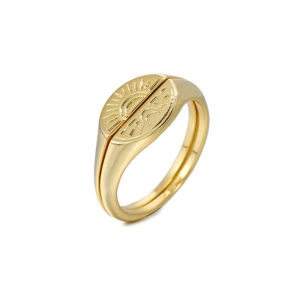 Sun and Moon Pair Ring