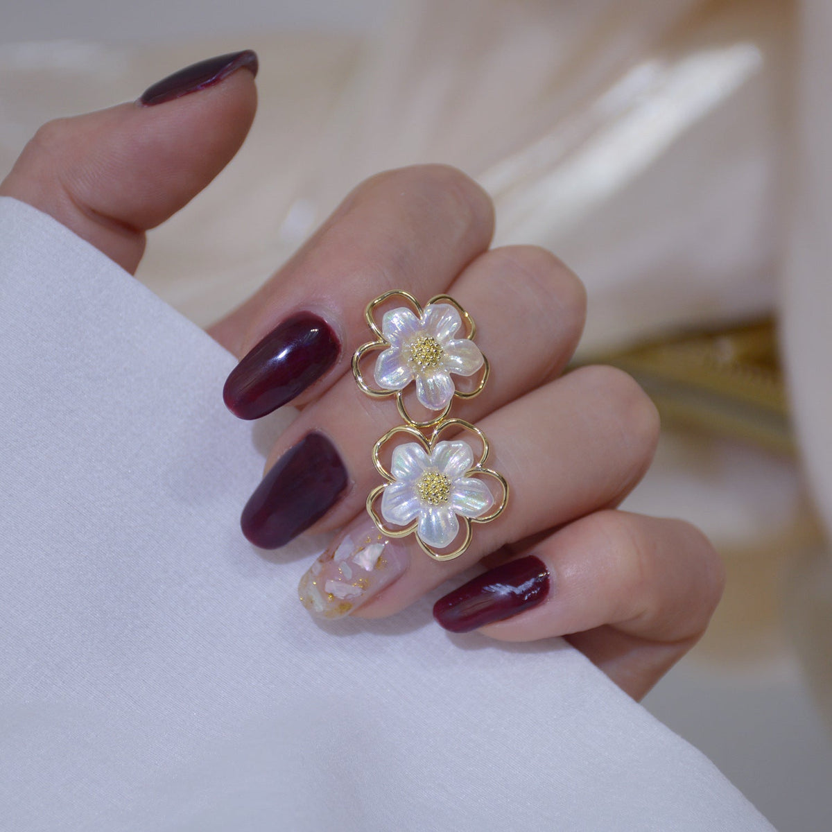 14K Gold Flower Earrings