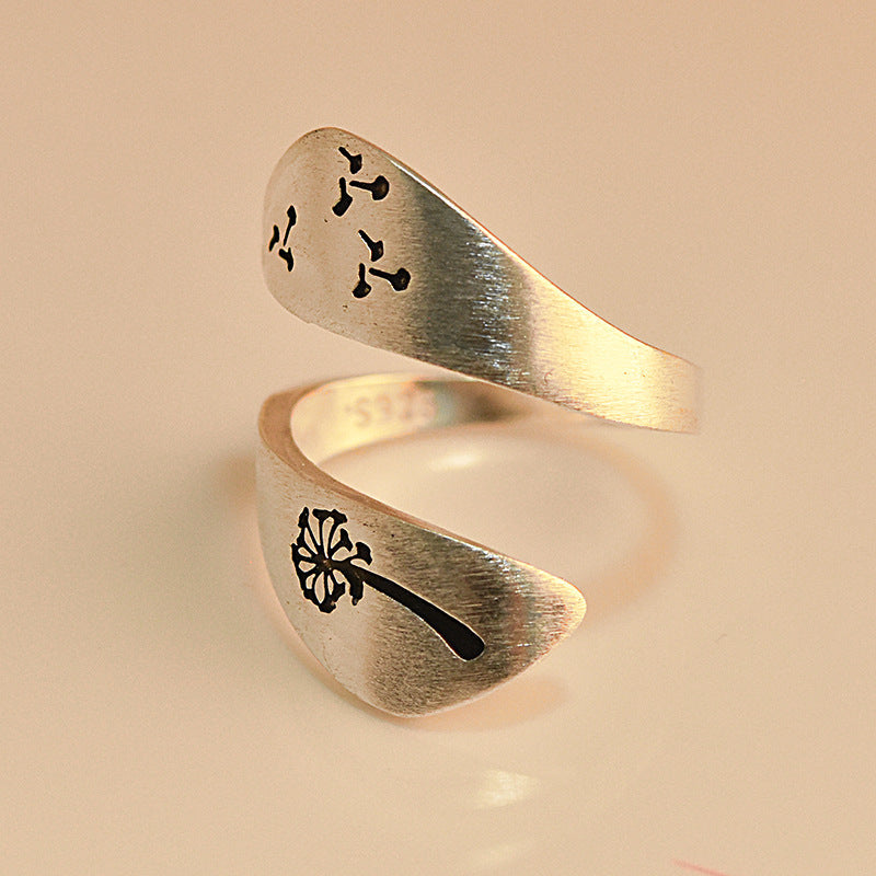 Make A Wish' Sterling Silver Dandelion Ring