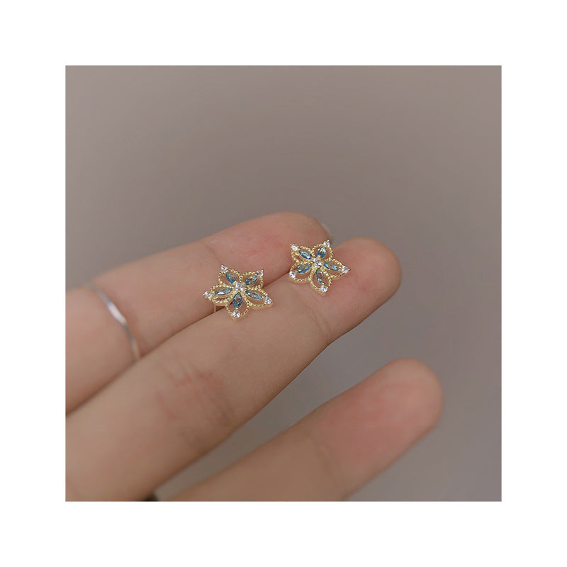 Sterling Silver Sapphire Orchid Earrings