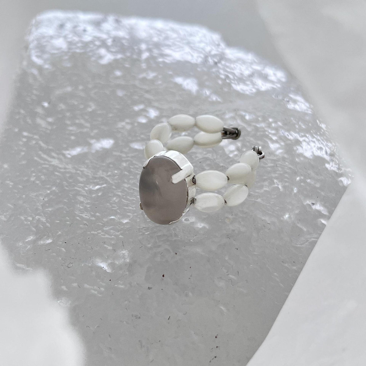 Cat's Eye Pearl Adjustable Ring