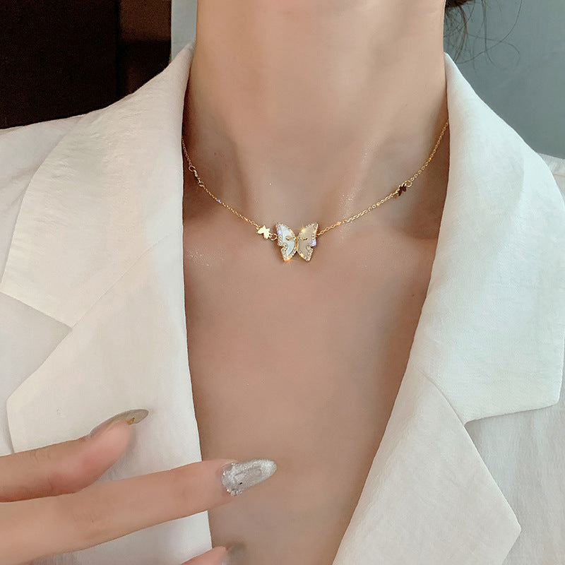 Crystal Butterfly Choker Necklace