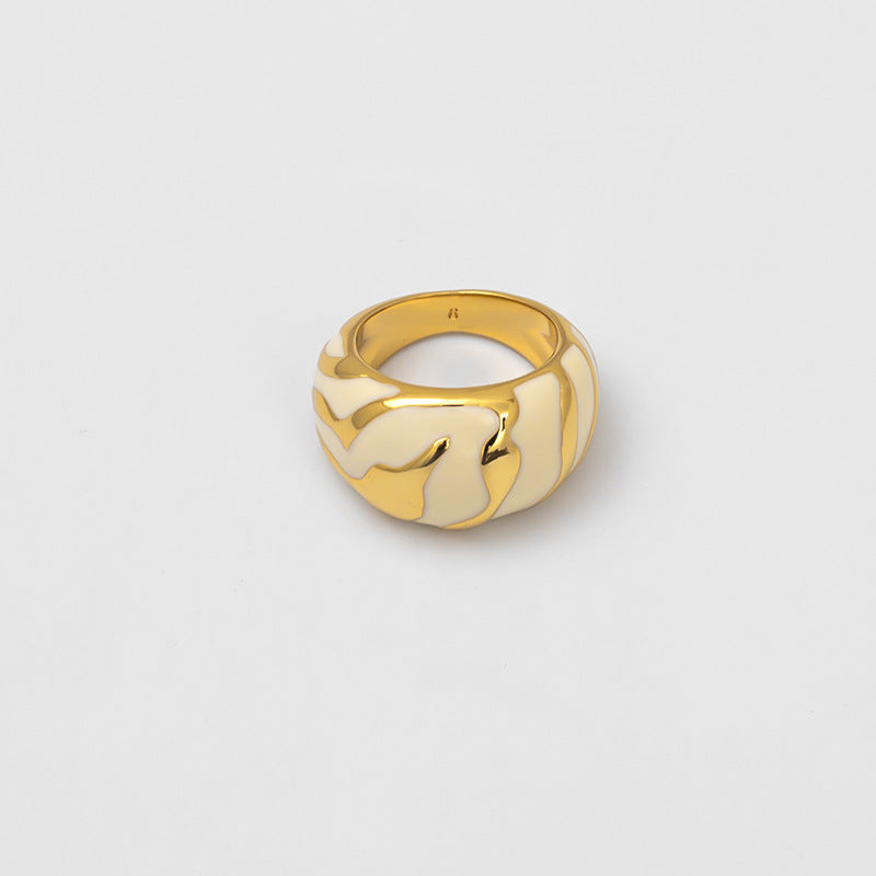 Enamel Irregular Floral Vintage Ring