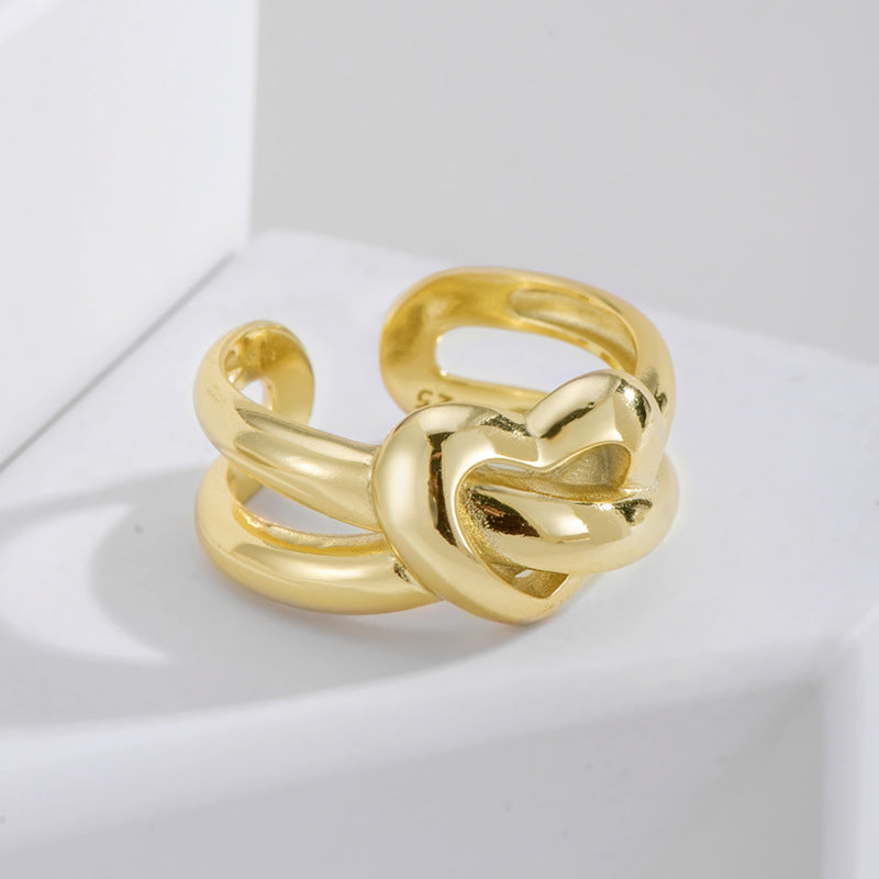S925 Sterling Silver Heavy Duty Heart Ring