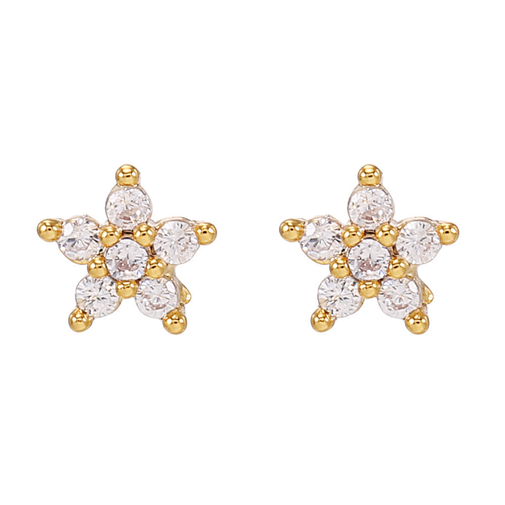 18K Gold Plated Bear Stud Earrings Set