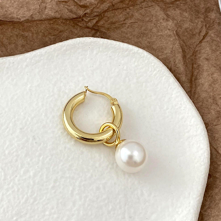 Nuri Pearl Hoop Earrings