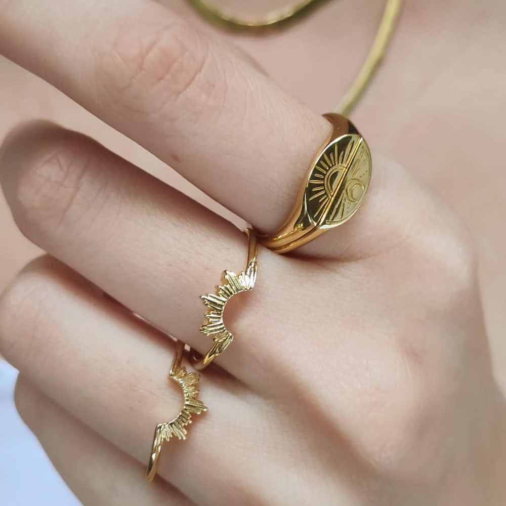 Sun and Moon Pair Ring