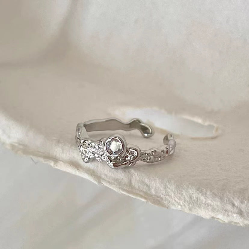 Silver Simple Unique Adjustable Ring