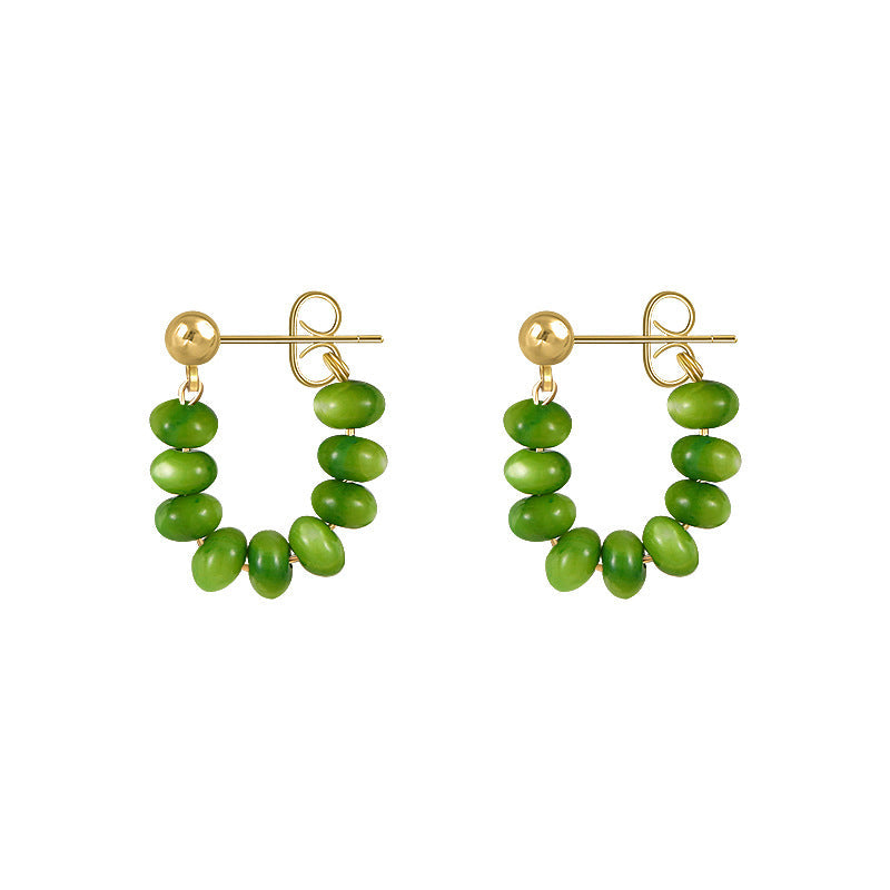 Green Beaded Earrings