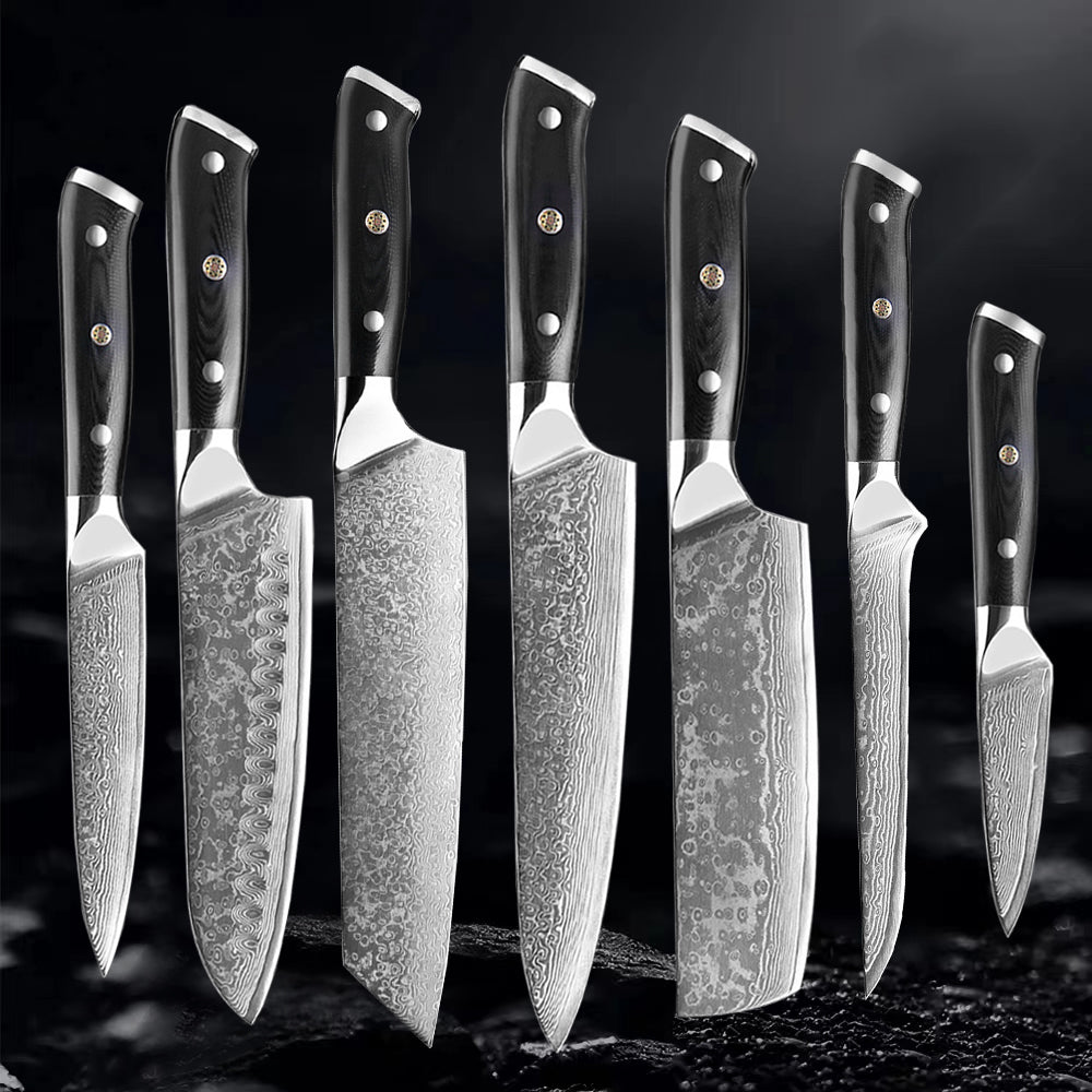 Akarui (あかるい) Japanese Santoku Chef Knife with Ebony Handle