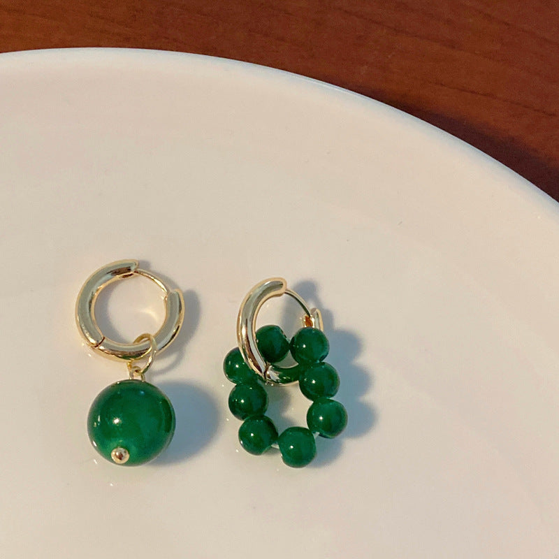 Vintage Green Beaded Earrings