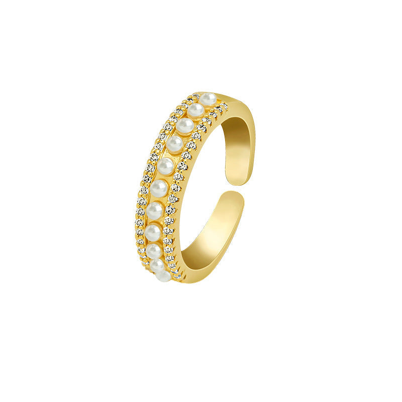 Luxury Gold Pearl Ring