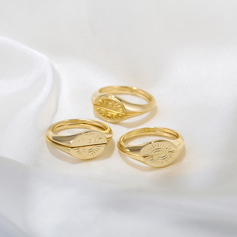 Sun and Moon Pair Ring