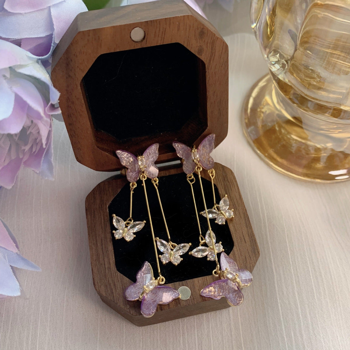 Purple Butterfly Earrings