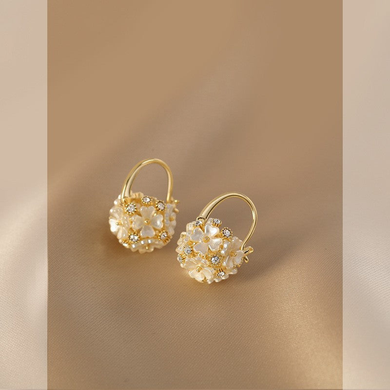 Shell Flower Ball Earrings