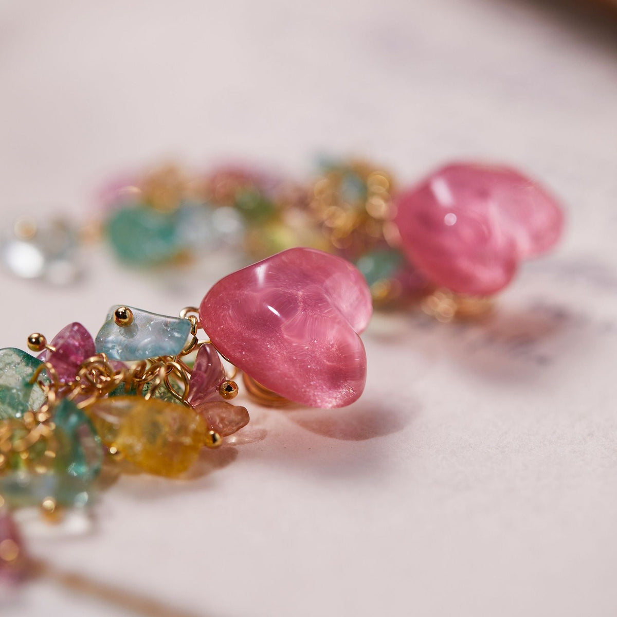 Vacation Style Irregular Colorful Crushed Stone Earrings
