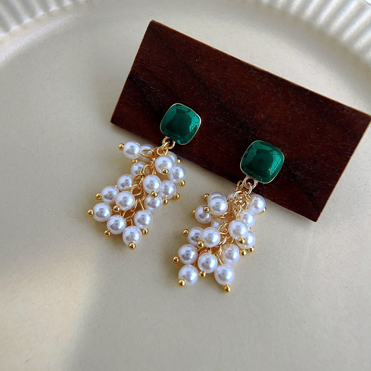 Vintage Pearl String Tassel Earrings