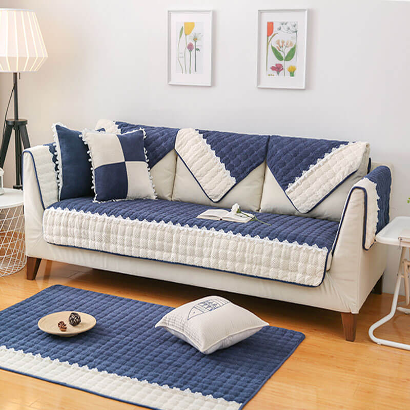 Super Soft Plush Couch Cover, Anti-Slip Sectional Couch Cover, L Shape Sofa Cover