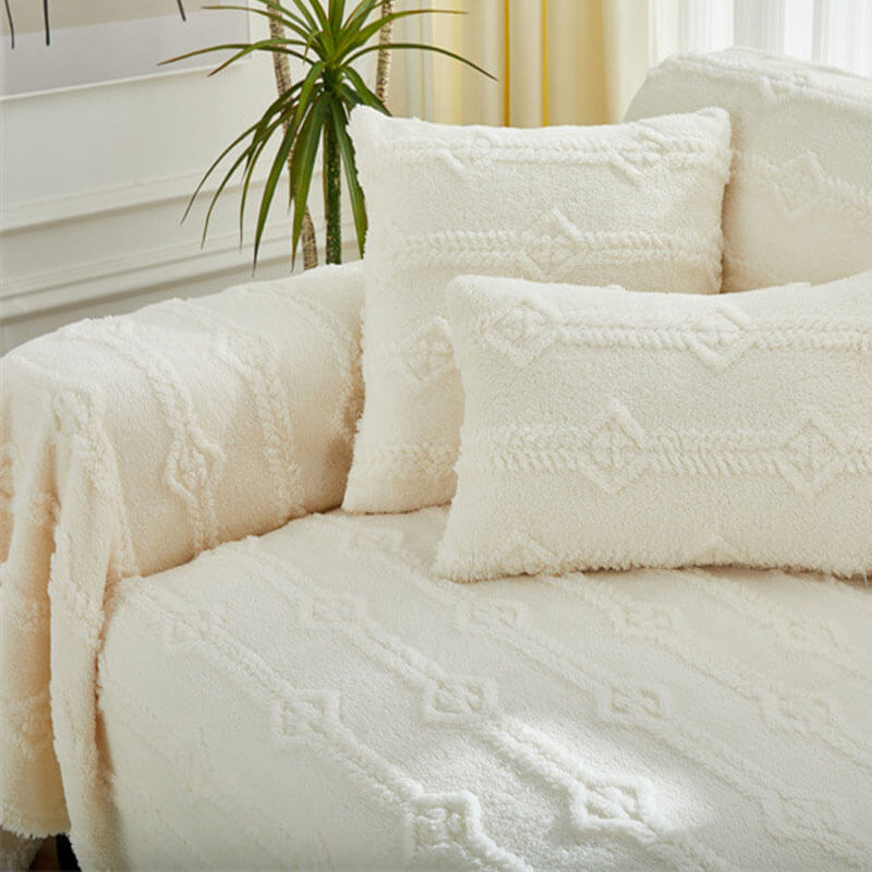 Soft Warm Faux Fur Sofa Covers , Throws Blankets Sofa Slipcovers for Dogs Pet Couch Protector