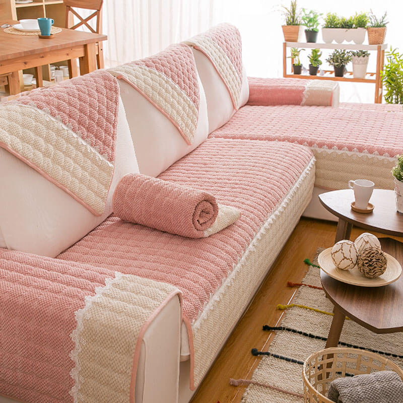 Super Soft Plush Couch Cover, Anti-Slip Sectional Couch Cover, L Shape Sofa Cover
