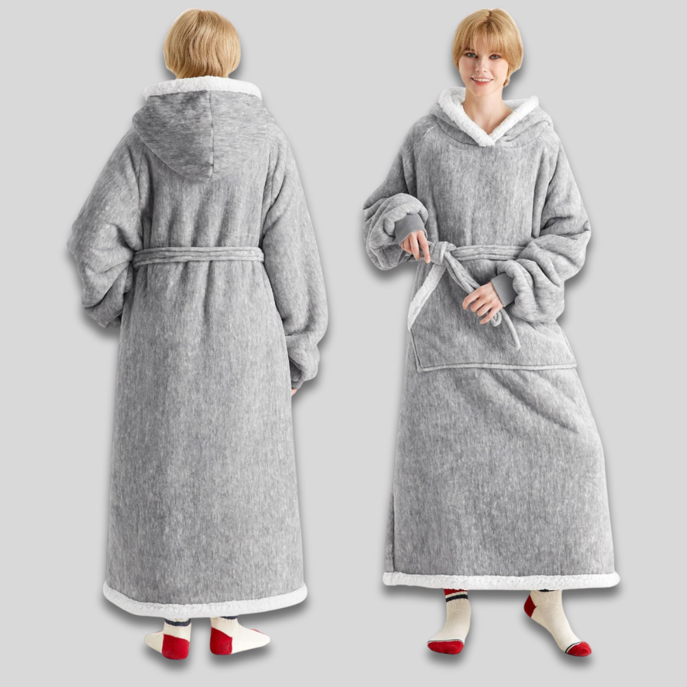 Unisex Cozy Oversized Blanket Hoodie Robe - Hooded Long Sleeve