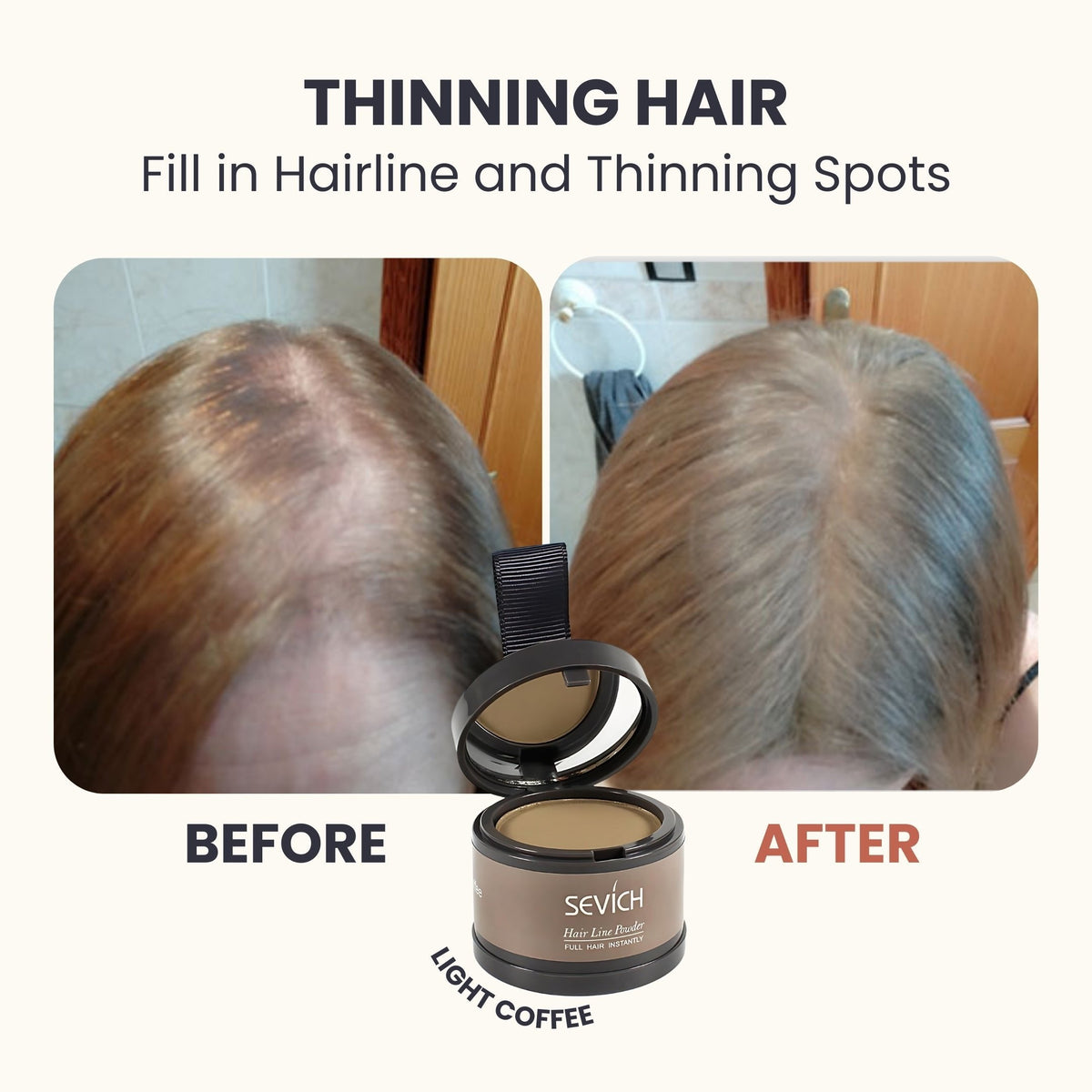 Hairline Powder – Waterproof Root Touch-Up & Hair Loss Concealer, 48H Coverage for Thinning, Bald Spots & Gray Roots