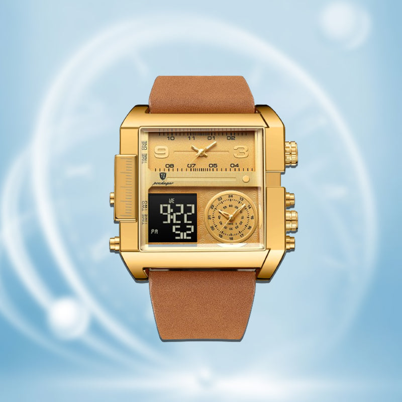 Avichic Electronic Men's Quartz Watch With Dual Display