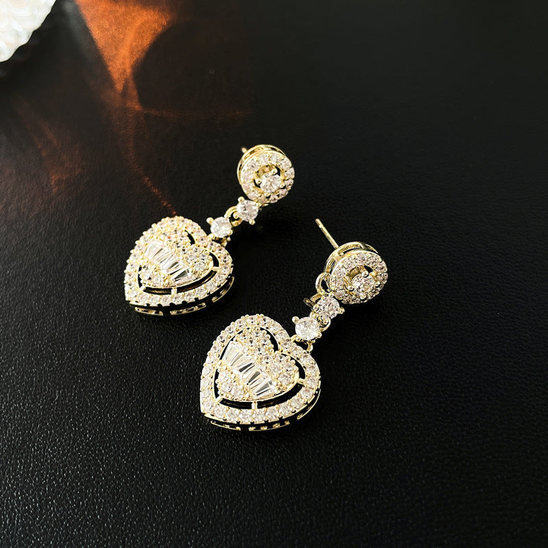Zirconia Heart Earrings