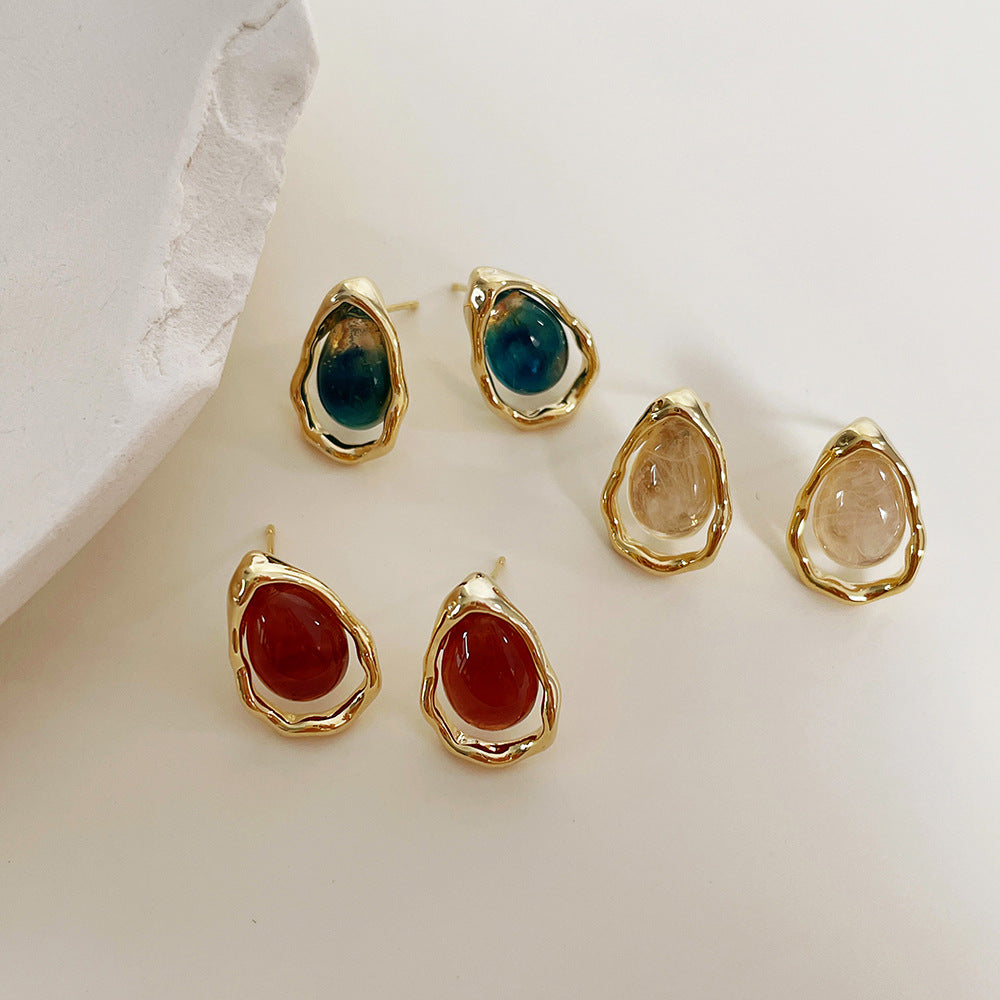 Irregular Small Drop Colored Earrings
