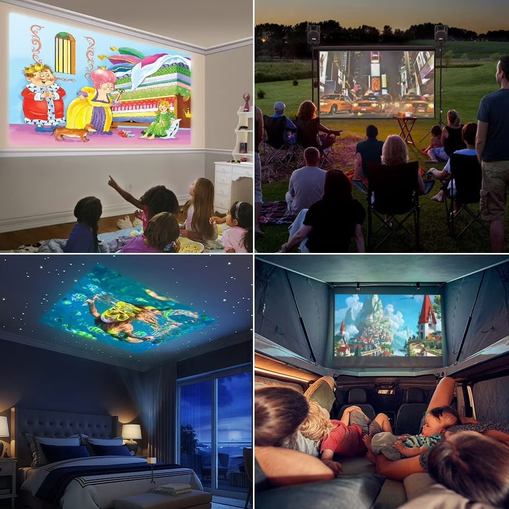 Portable Home Projector - 60 Inch, 1920x1080, Built-in Speaker