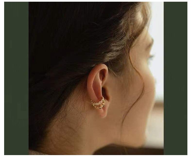 Sterling Silver Zirconia Geometric Ear Cuff