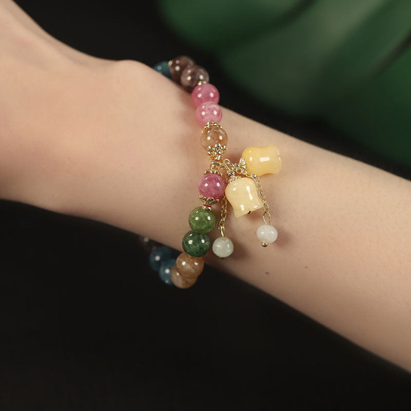 Natural colored tourmaline bracelet