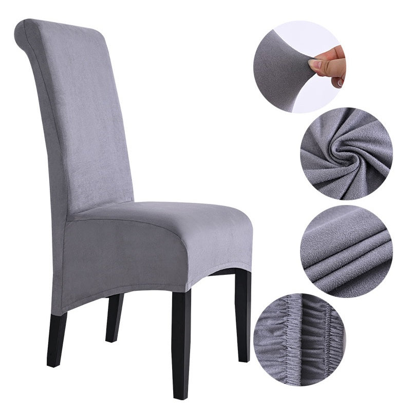 Suede Short Plush XL Size Dining Chair Cover