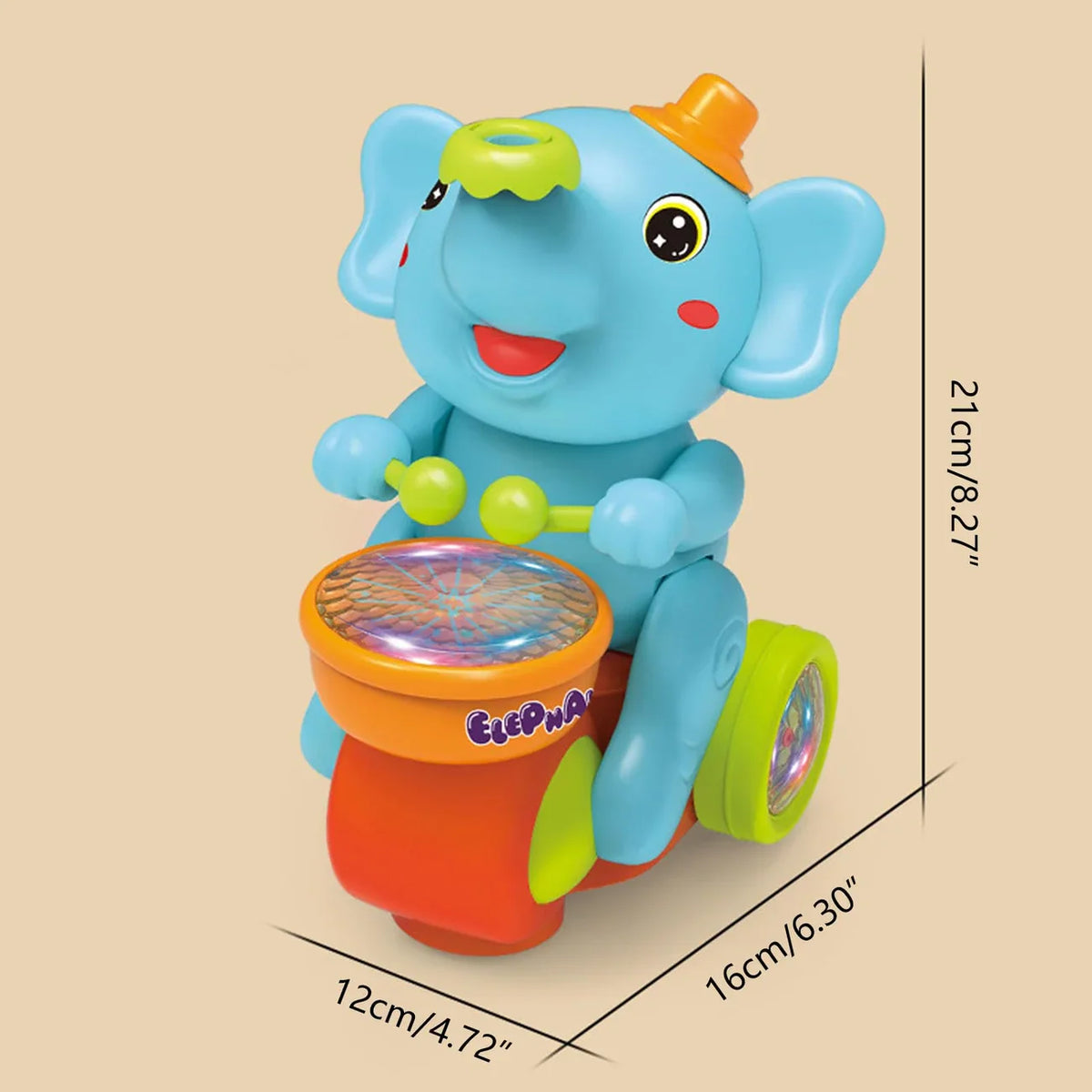 Musical walking elephant Drummer Toy