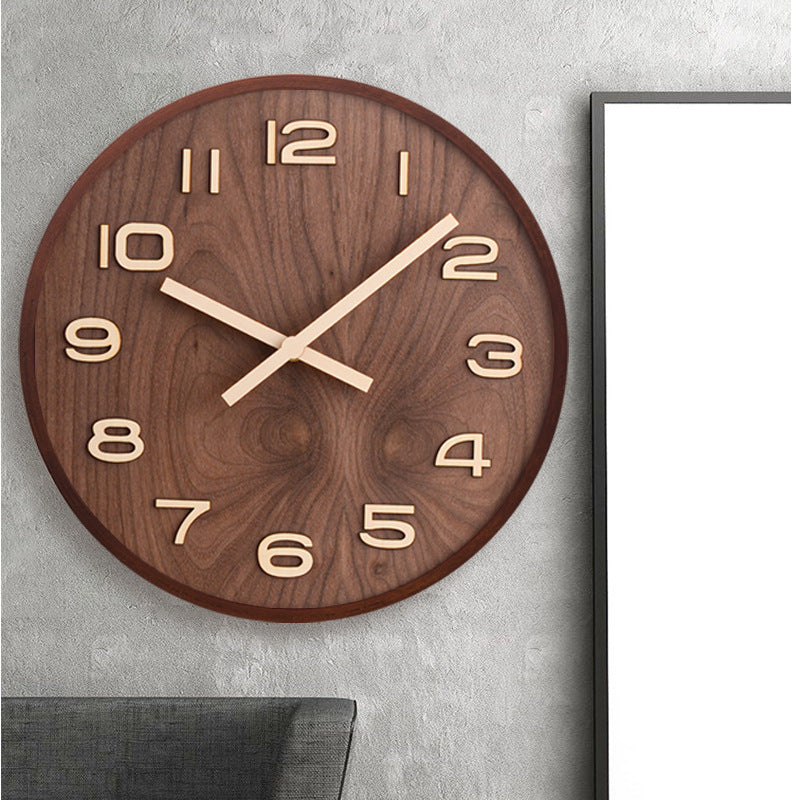 LuxeChronos – Walnut Wall Clock with Minimalist Perfection