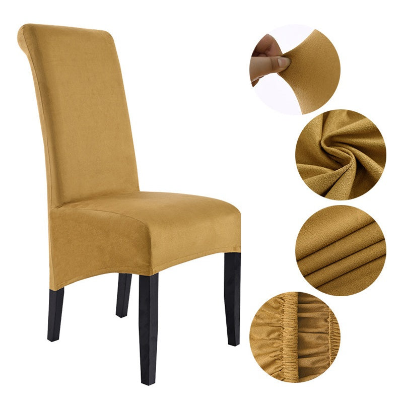 Suede Short Plush XL Size Dining Chair Cover
