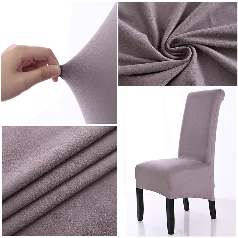 Suede Short Plush XL Size Dining Chair Cover