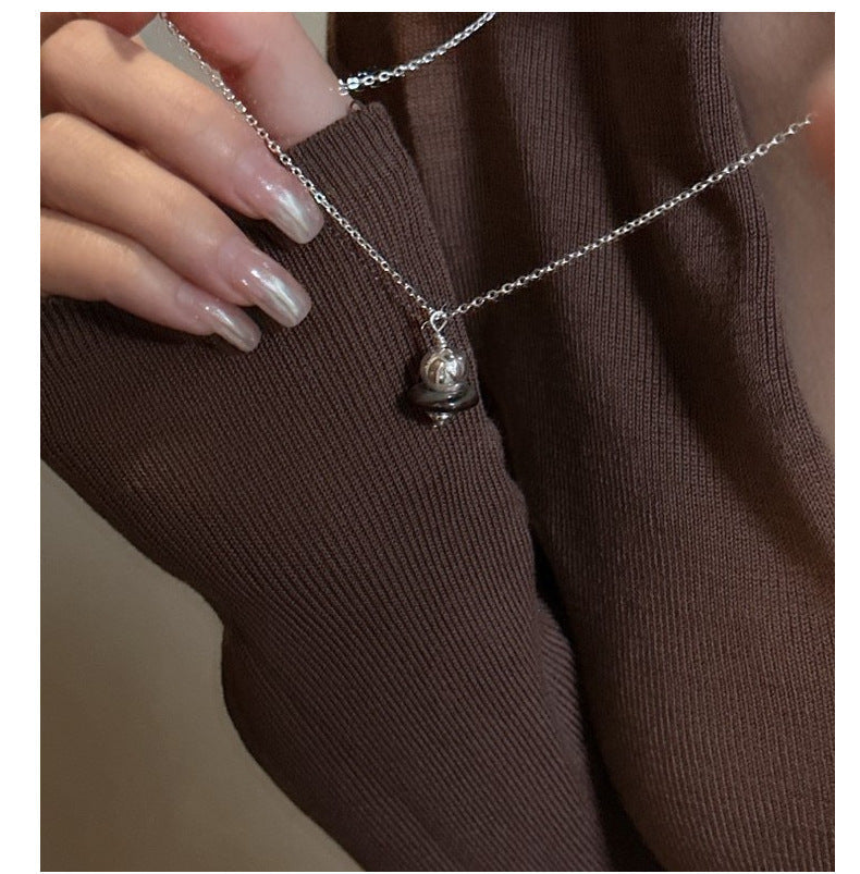 S925 Sterling Silver Small Saturn Necklace
