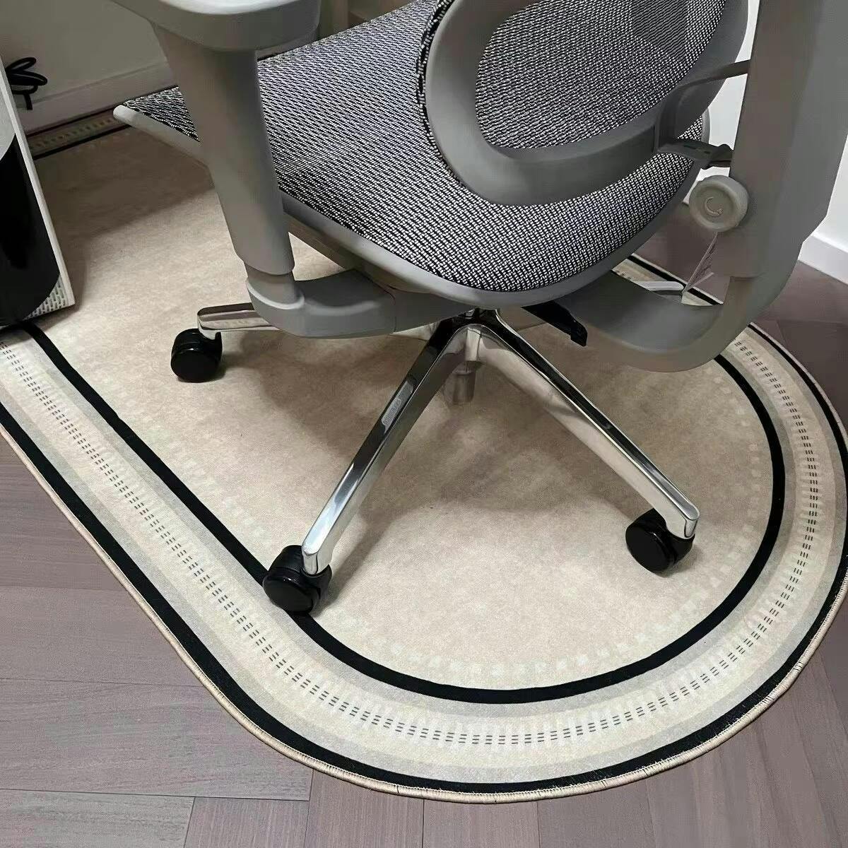 Optimized Product Title: Unisex Velvet Office Chair Mat for Hardwood Floors - Non-Slip Short-Pile Desk Floor Protector - Protective Rolling Chair Rug for Home and Office