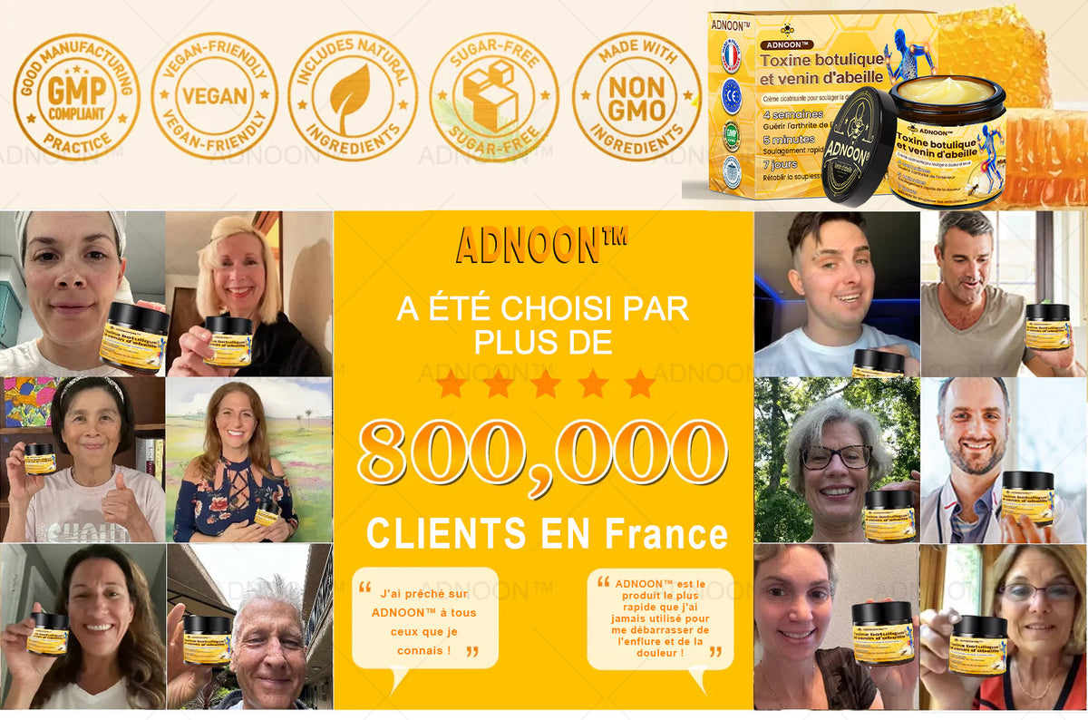 ADNOON®  Crème de guérison des os et de soulagement de la douleur au Botox et venin d'abeille