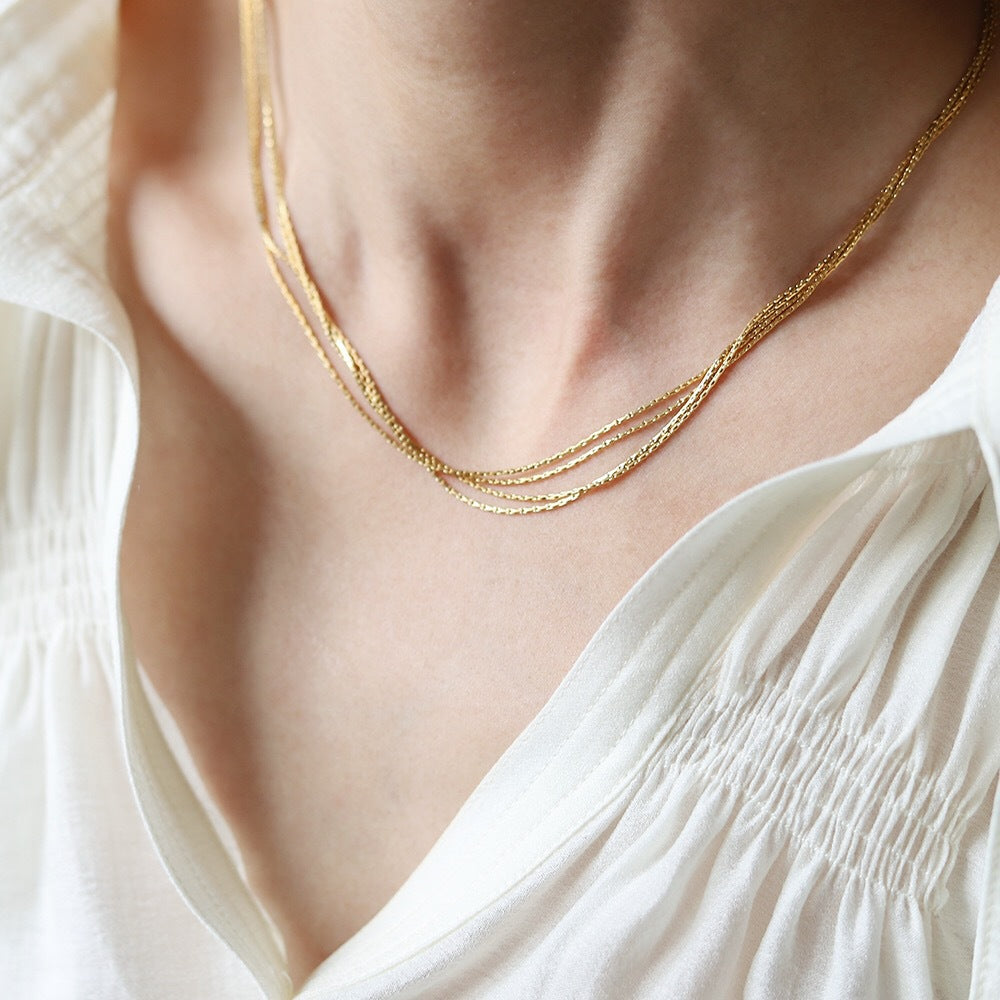 Gold Thread Layered Necklace